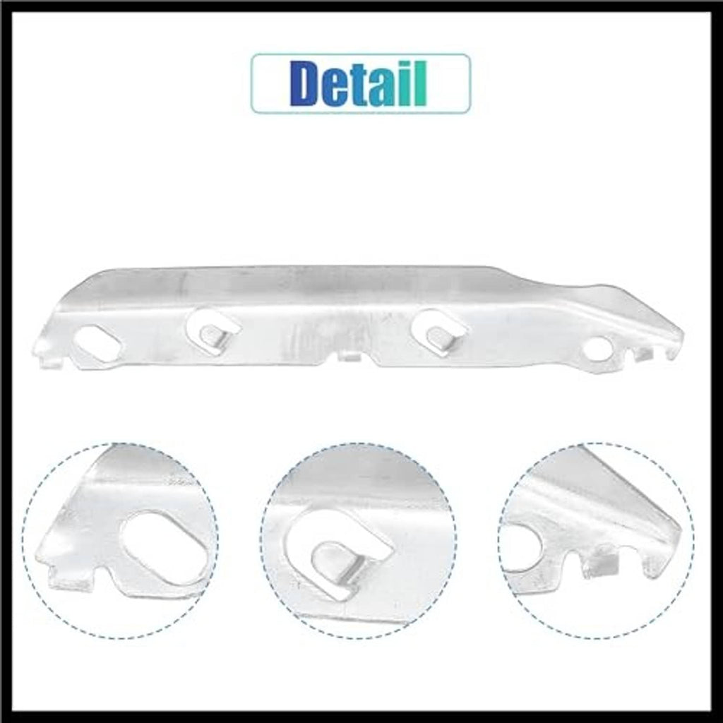 Front bumper mounting support bracket detail, silver metal with mounting cutouts and holes