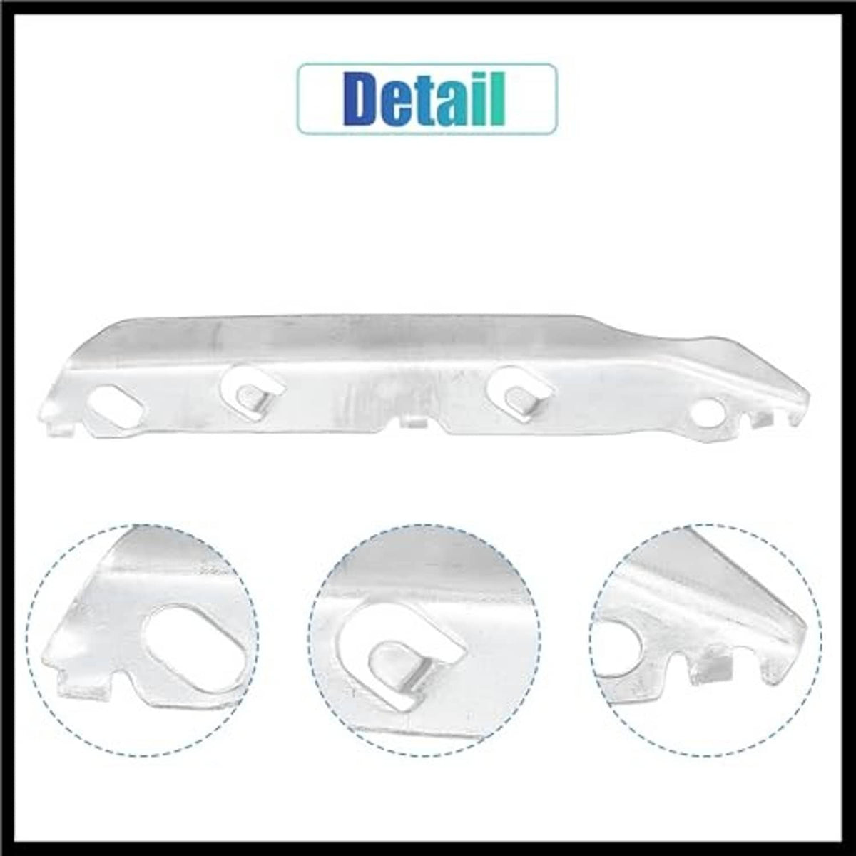 Front bumper mounting support bracket detail, silver metal with mounting cutouts and holes
