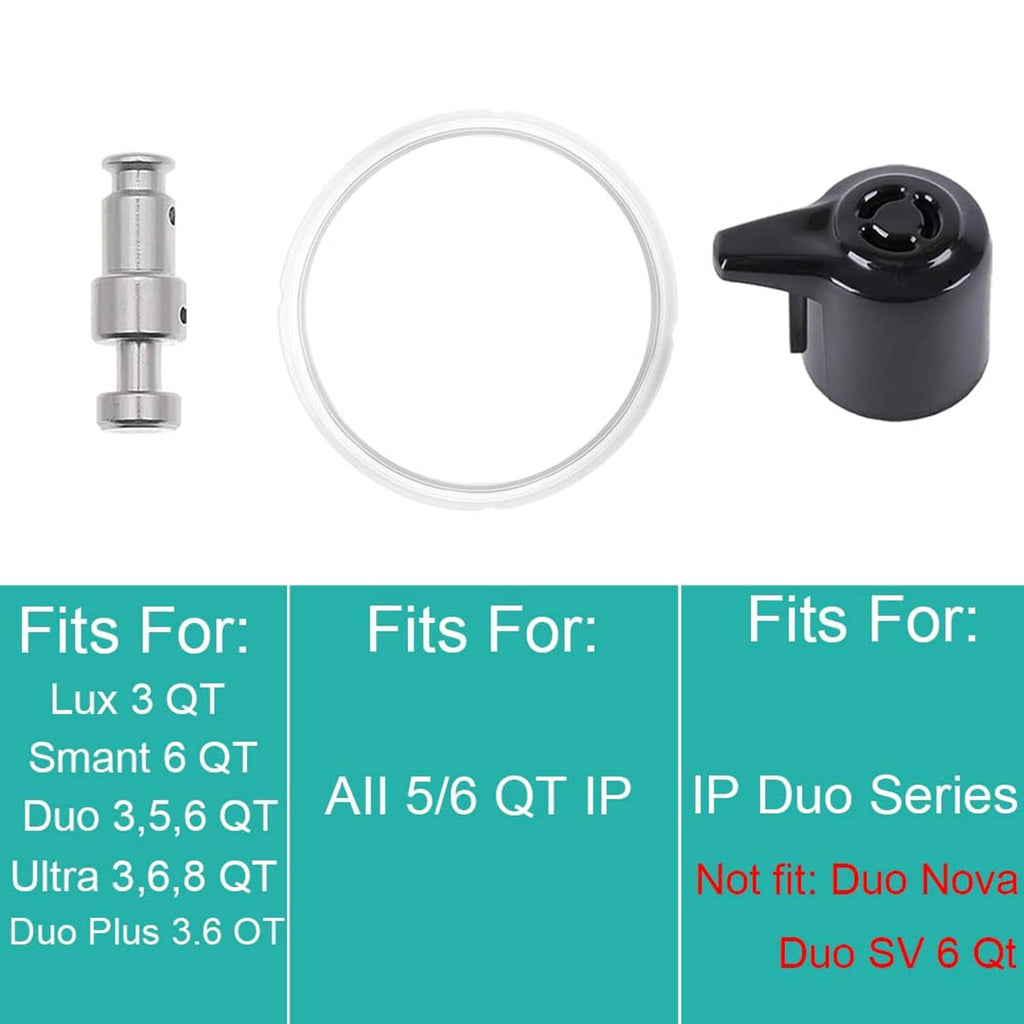 Instant Pot replacement parts set with float valve, steam handle, and sealing rings