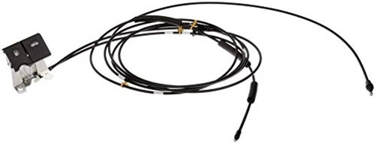 Hood release cable harness with black cables and hood latch switch module