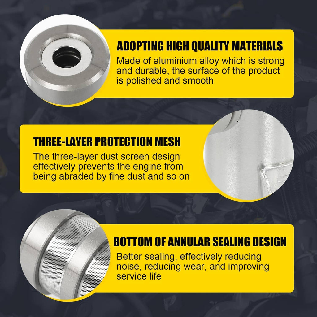 Variable valve timing solenoid housing seal area close-up with circular metal end