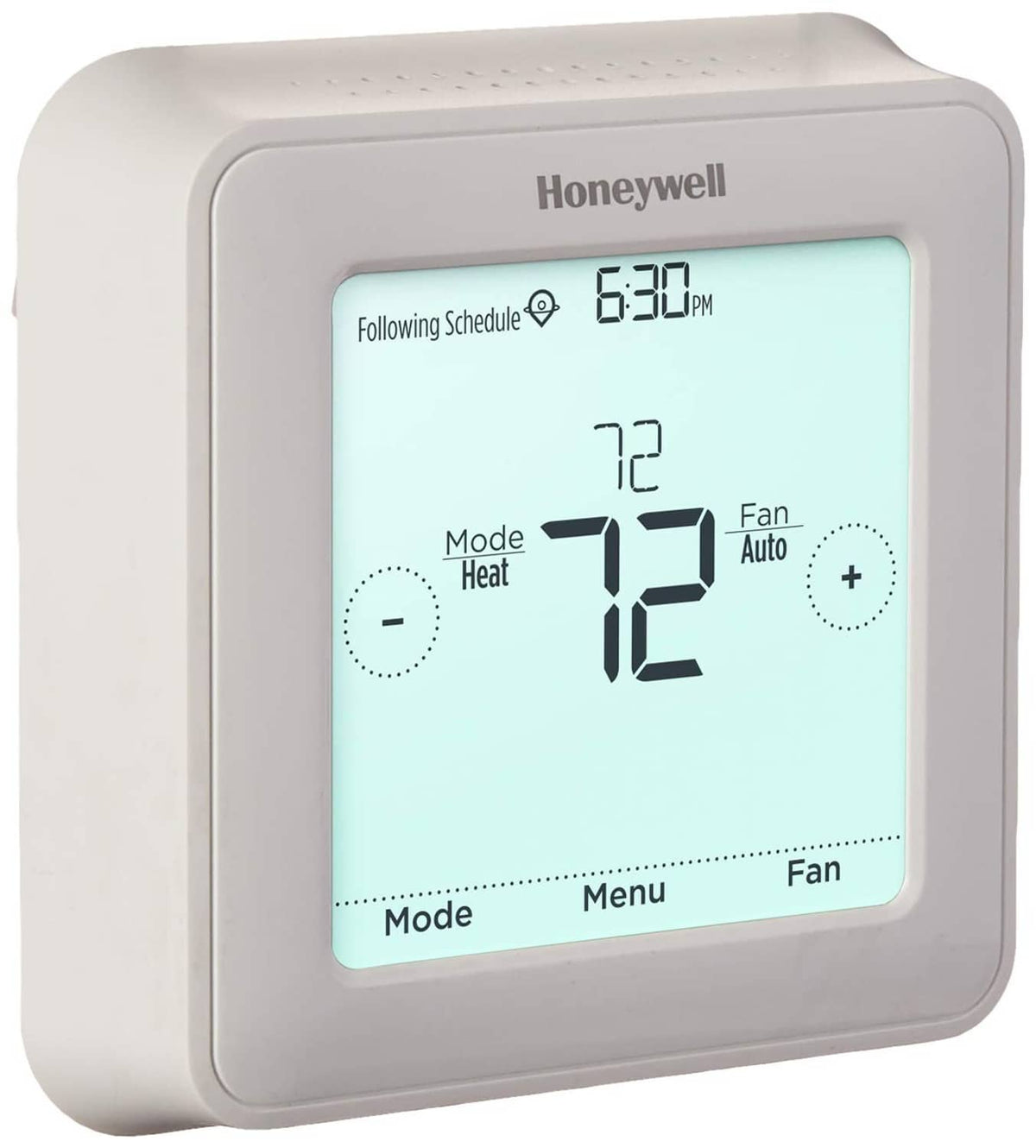 Honeywell Home white 7-day touchscreen thermostat with backlit display and buttons