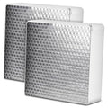 RV vent insulator covers, reflective bubble foil with white foam backing, set of two