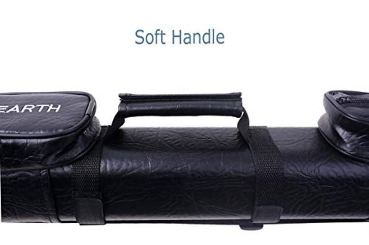 Black 2x2 cue case with padded handles and molded end holders