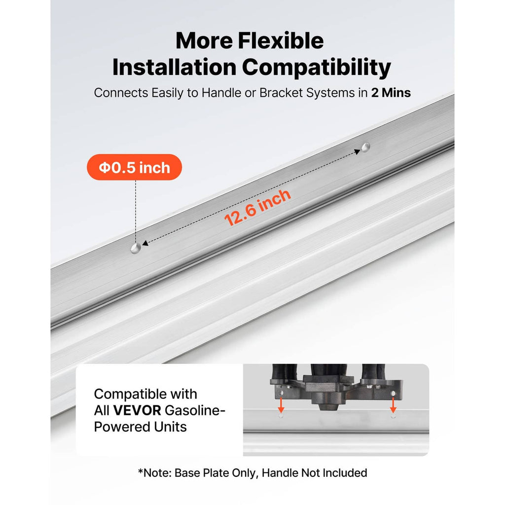 Aluminum concrete screed blade with mounting holes and compatibility dimensions