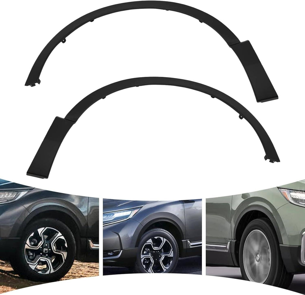 Front fender trim pieces in dark gray with black brackets, includes 2 curved arcs