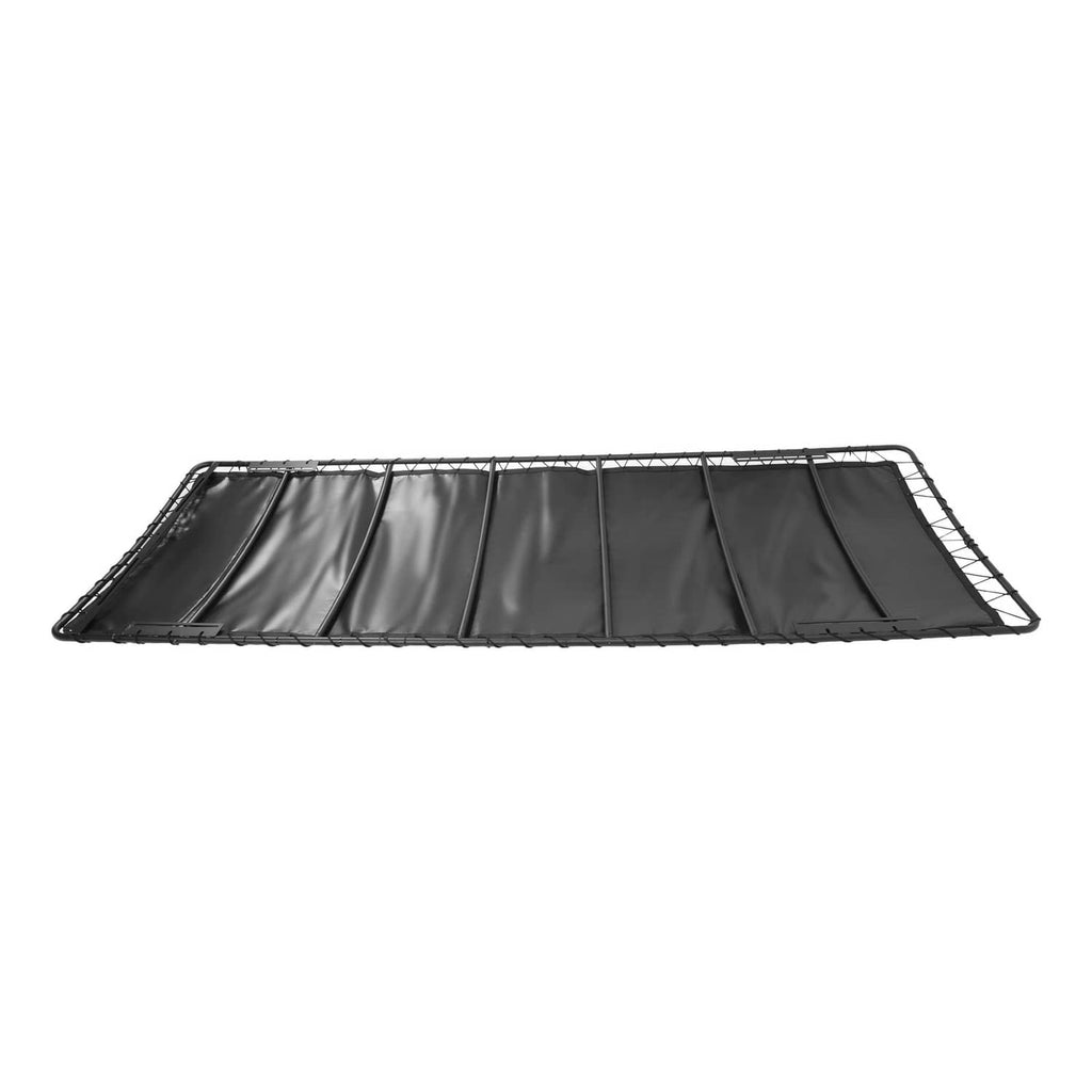 Golf cart sun top canopy with black fabric panel and tubular support frame