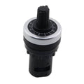 Panel-mount speed controller potentiometer with black knob and silver circular dial markings
