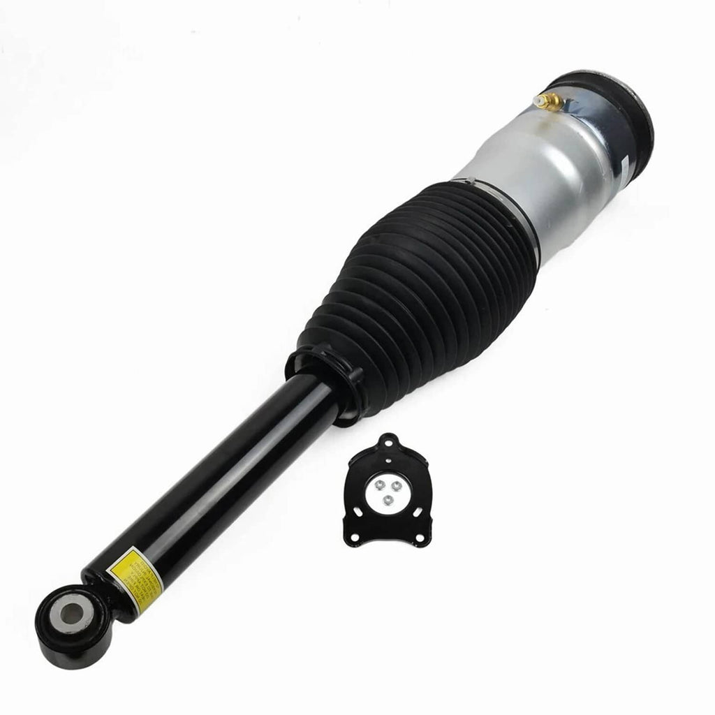 Rear air suspension shock strut pair with black bellows and lower mount hardware