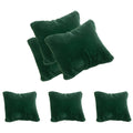 Green velvet jewelry display pillow for bracelets or watches, set of cushions