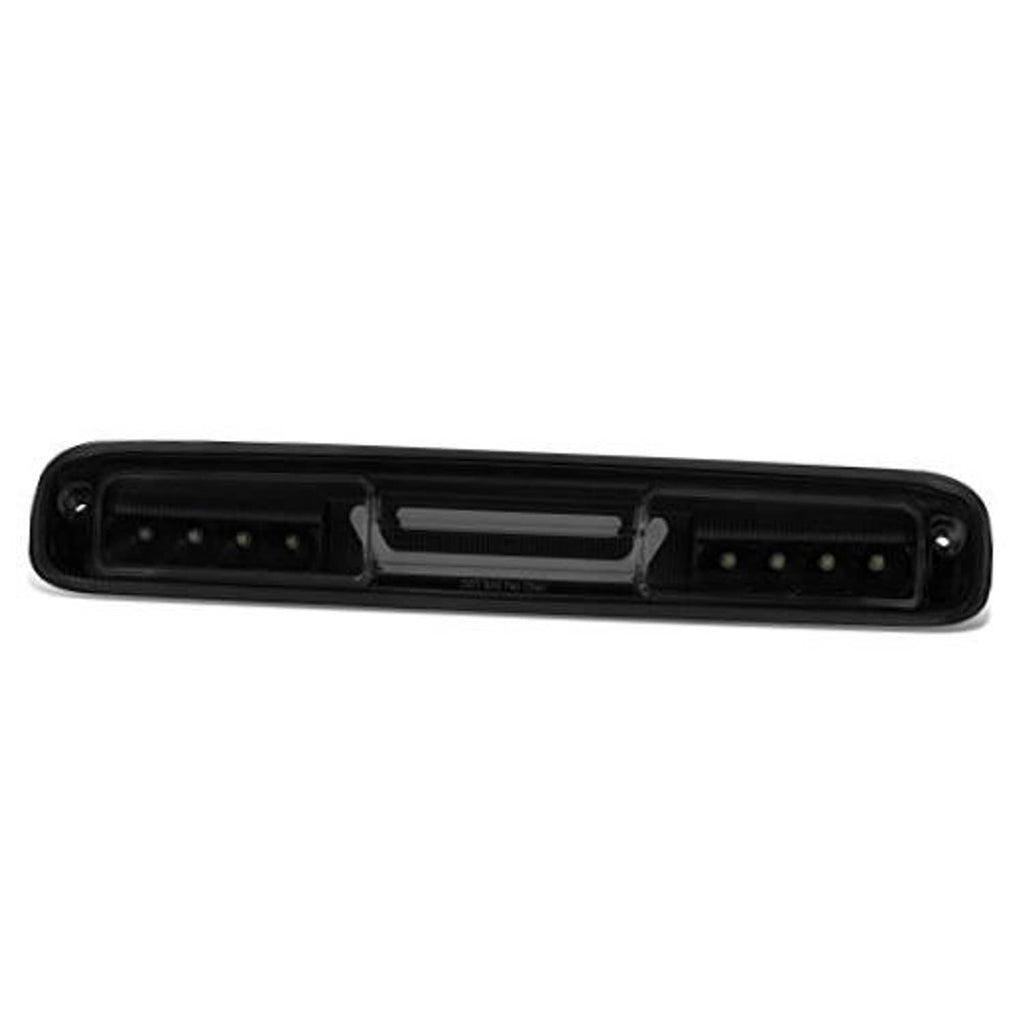 Black smoke 3D LED high mount brake light, front view with centered LED module