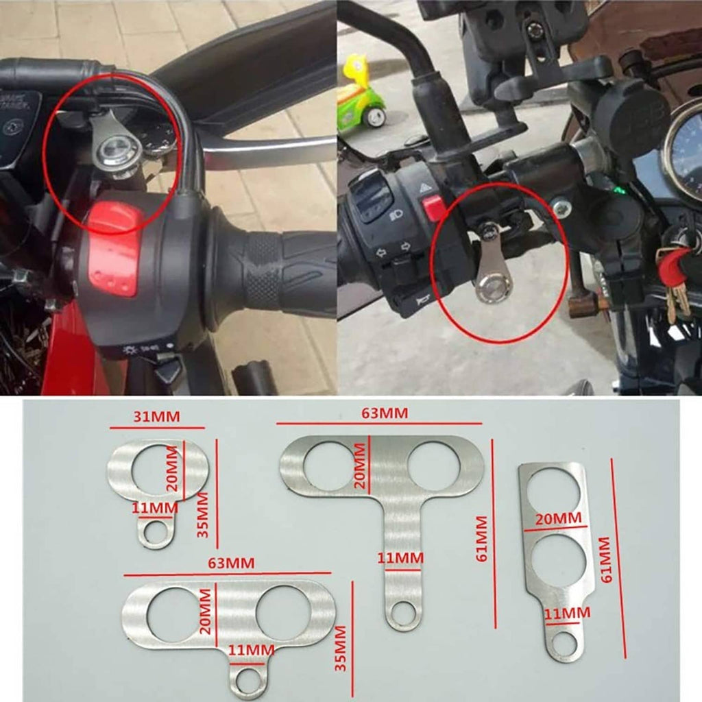 Handlebar-mounted LED switch with blue LEDs and included mounting hardware