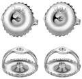 Sterling silver screw earring backs with 925 stamp, pair