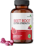 Beet root extra strength supplement bottle with 120 vegetarian tablets label