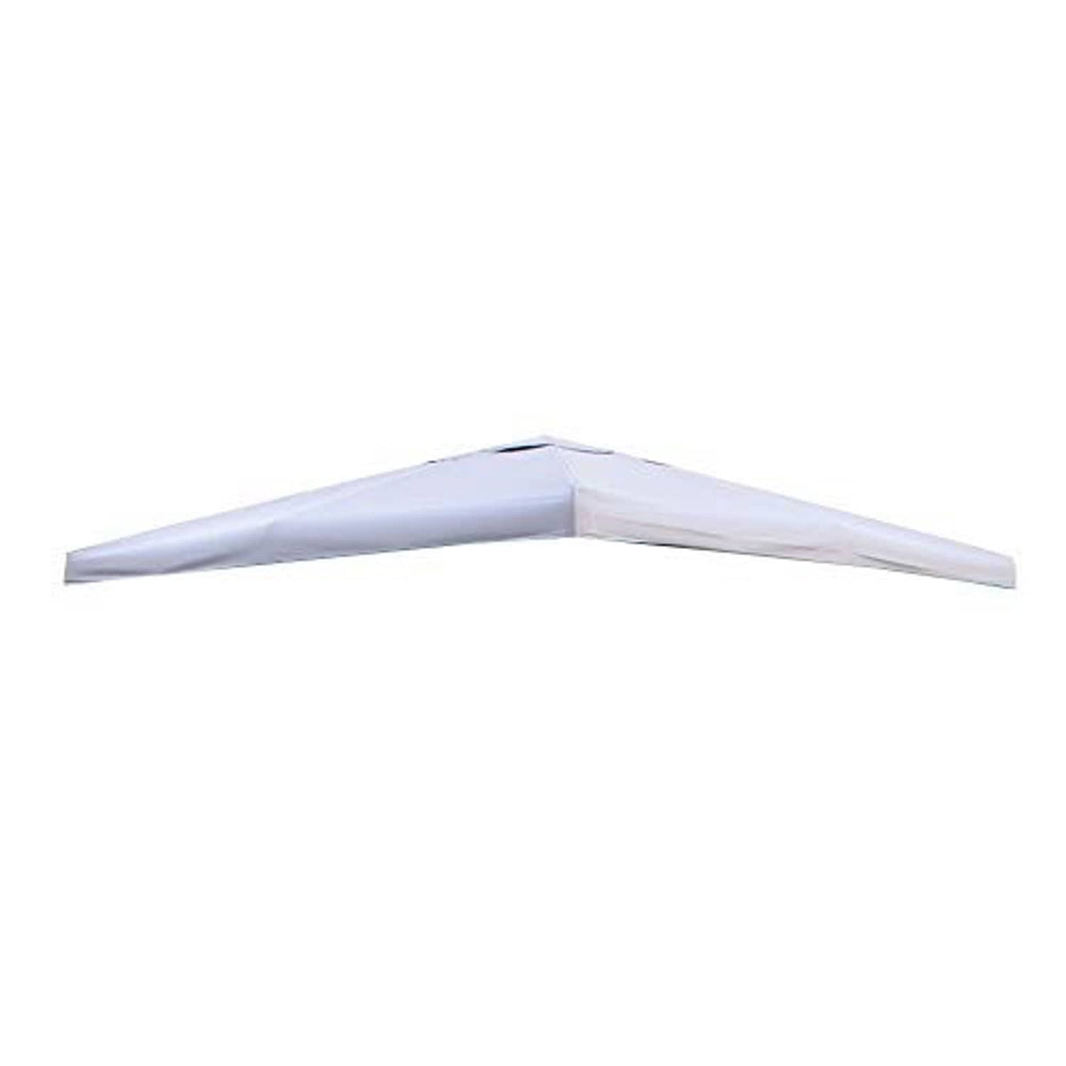 Gazebo canopy roof corner with angled seams and light fabric panels