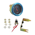 Charging amp gauge meter with blue bezel and black face, red needle