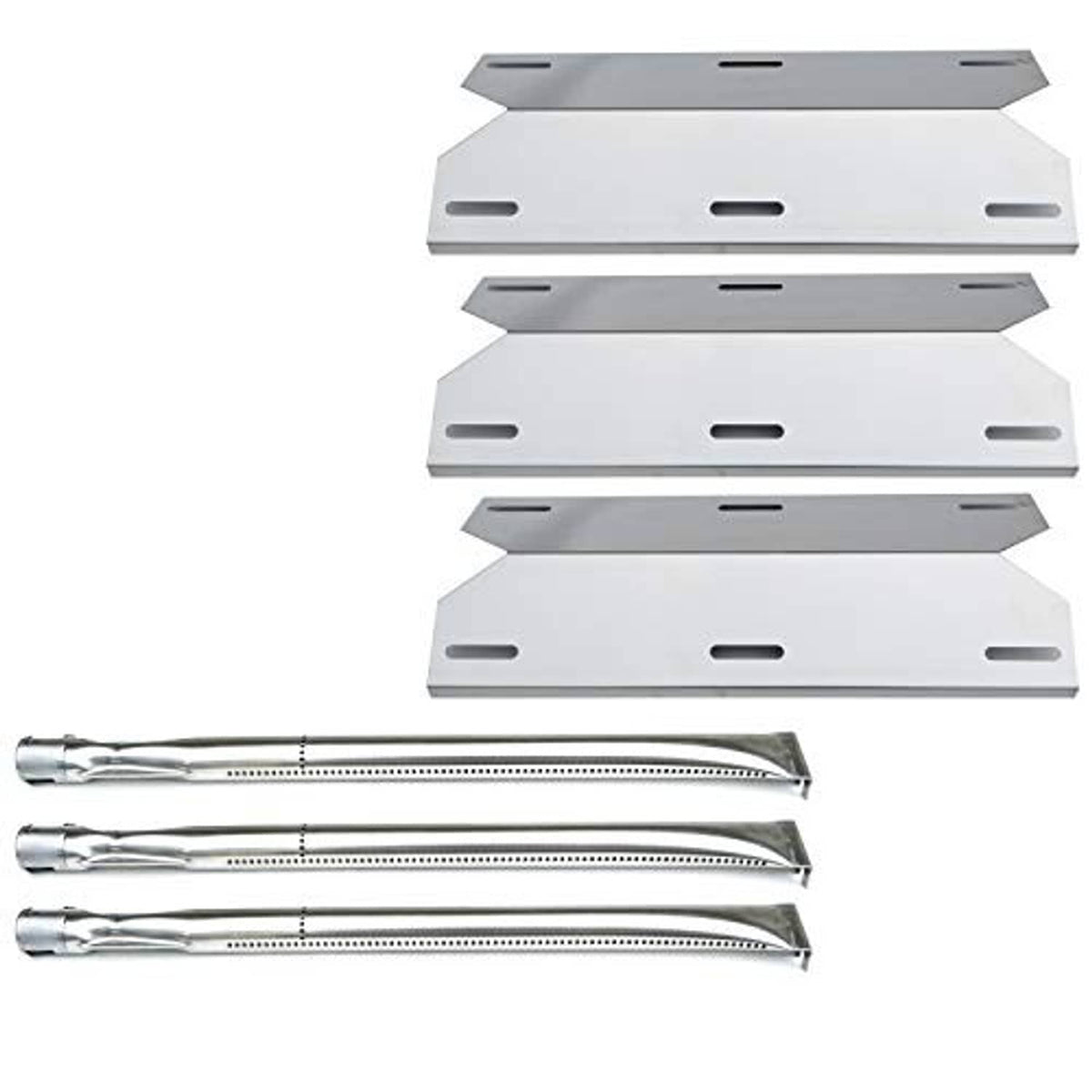 Stainless steel heat plates with burner tube assemblies, three tubes included