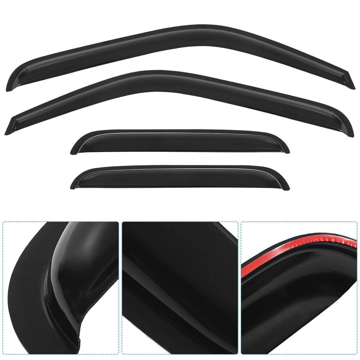 Black window visor set with close-up detail panels