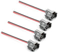 Fuel injector connector replacement set, 4 gray housings with red/black wires