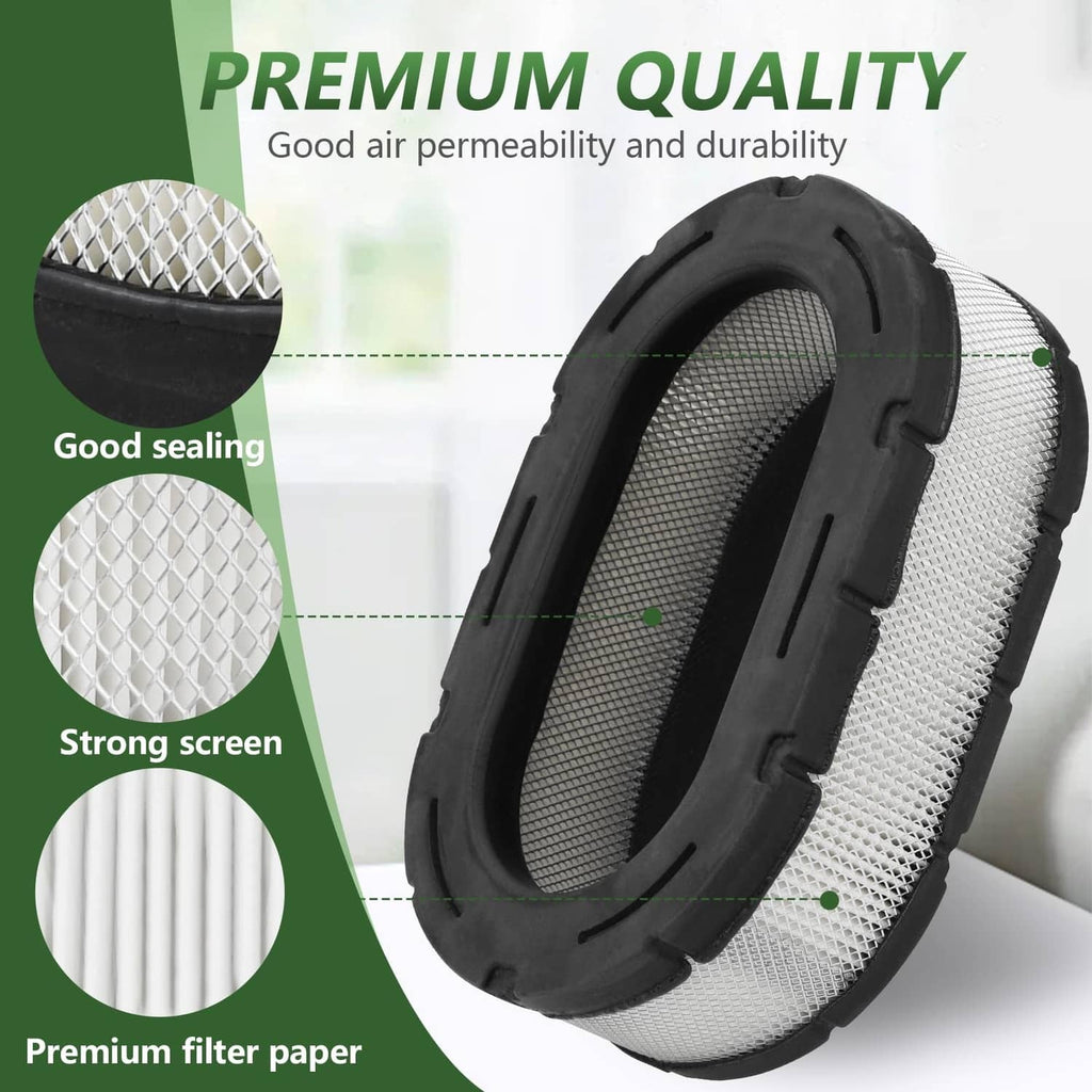 Engine air filter with teal foam, black rubber rim, and white mesh filter screen