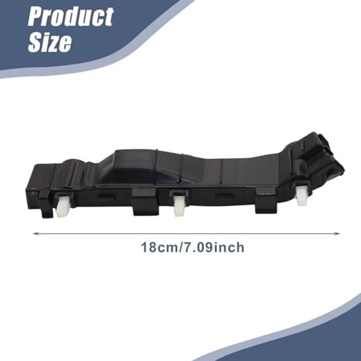 Front bumper support bracket, long black piece with white mounting pins