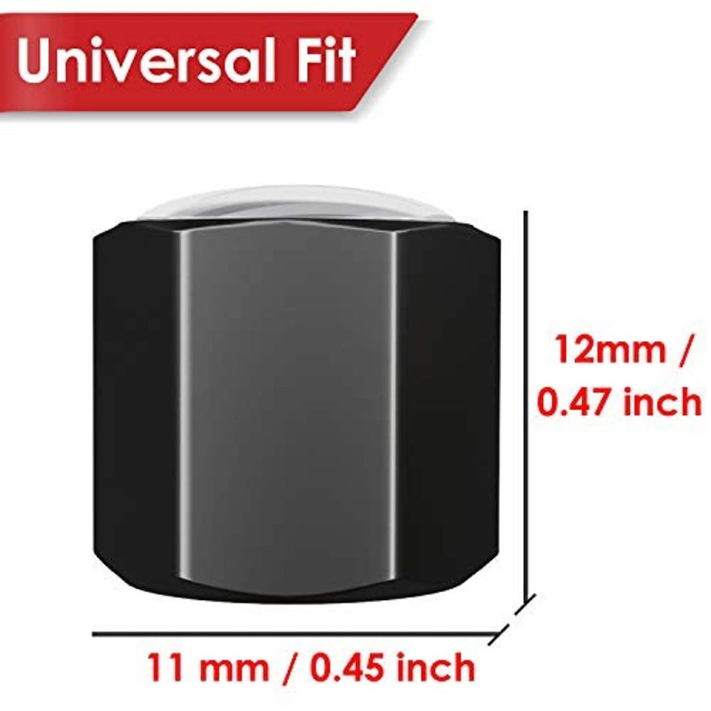 Universal tire valve stem cap size chart: 11 mm and 12 mm