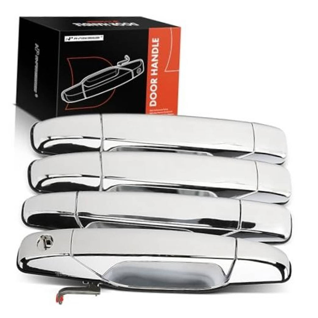 Chrome exterior door handle set with four pieces for front/rear driver/passenger