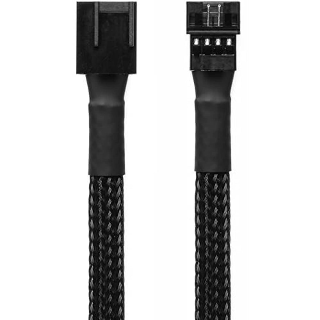 Dual connector ends with micro 4-pin contacts on black braided cable