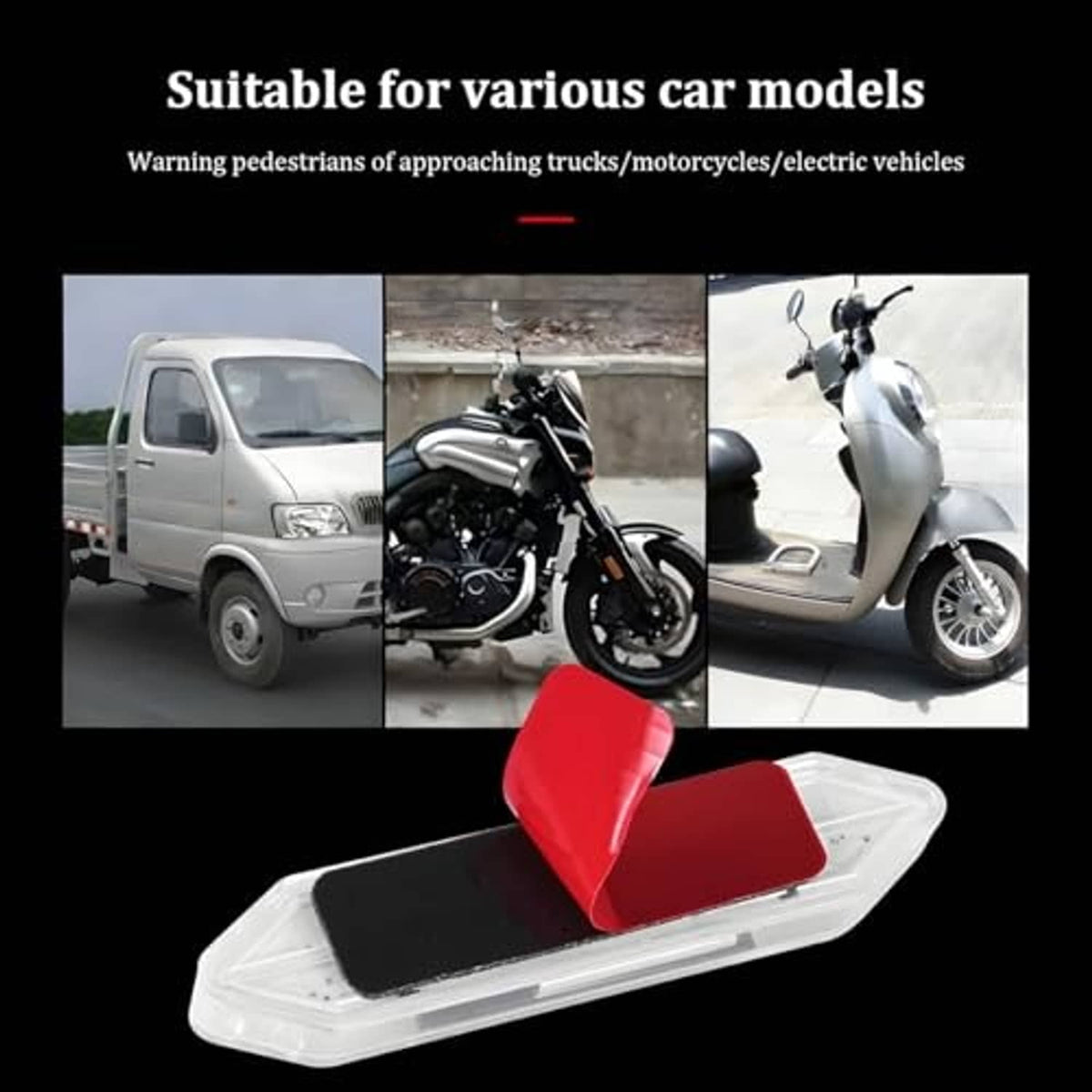 LED door warning light for cars, motorcycles, and scooters; slim transparent module
