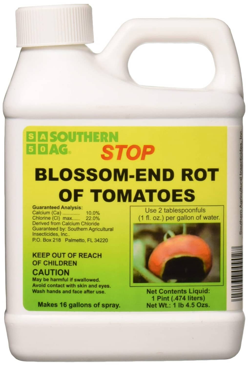 Southern Ag Stop Blossom-End Rot of Tomatoes liquid concentrate, clear blue/green bottle