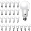 Set of A19 LED bulbs with frosted globe and E26 screw base