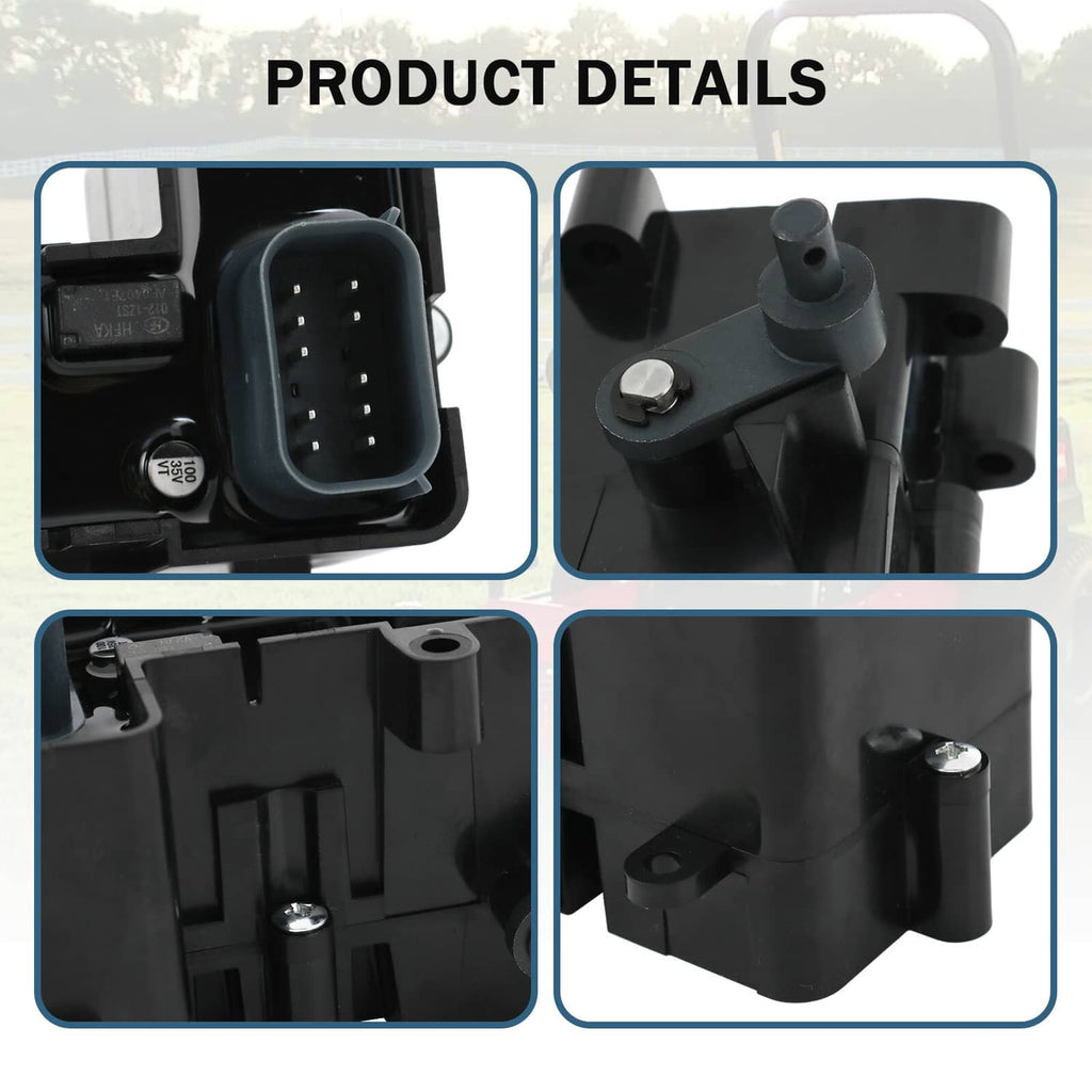 Brake control module close-up showing black connector socket and mounting points