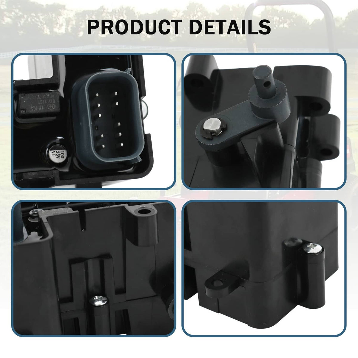 Brake control module close-up showing black connector socket and mounting points