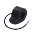 Black electric scooter thumb throttle replacement with attached cable and female connector