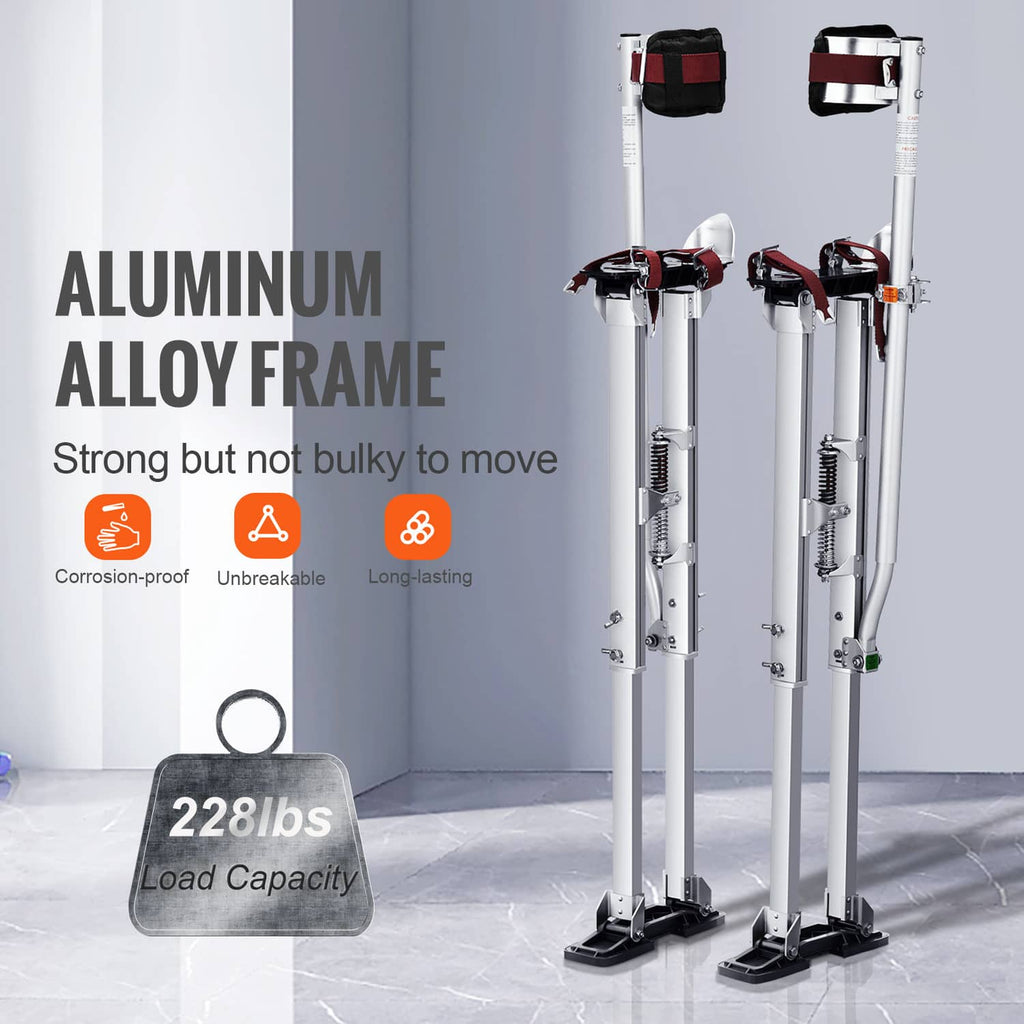 Aluminum alloy drywall stilts pair with sturdy frame and spring support legs