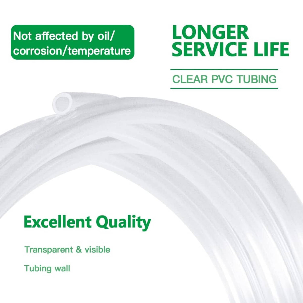 Clear PVC vinyl tubing coil, transparent wall tubing for visible flow