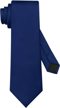 Navy solid dress necktie with subtle diagonal texture and pointed end