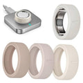 Set of 4 ring covers with silver and neutral silicone sleeves for Oura ring