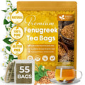 Fenugreek tea bag pouch with 55 count, premium label, and loose seed image