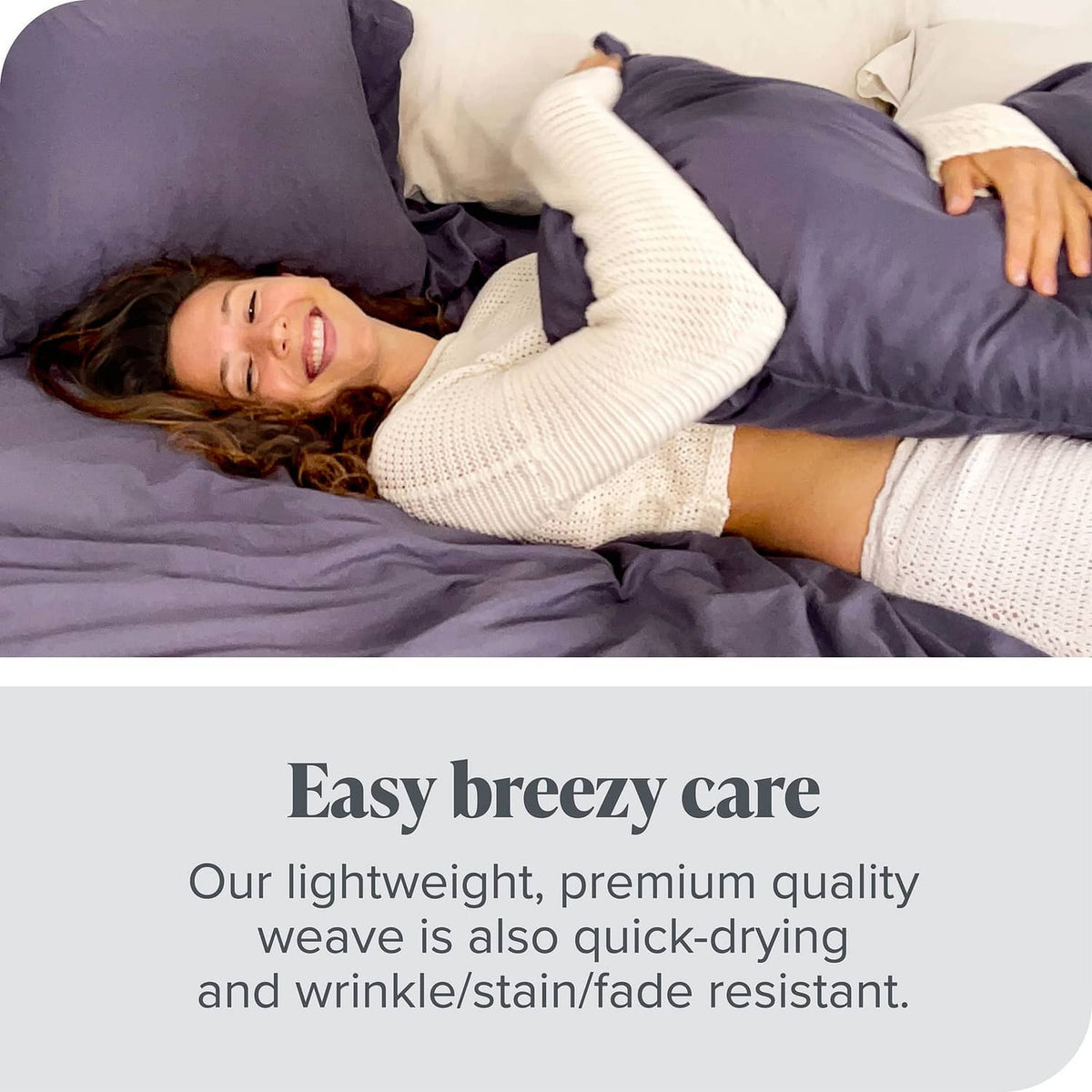 Microfiber pillowcase bedding on bed for easy care and comfort, quick-dry