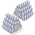 Blue-and-white striped microfiber paint roller covers, bundled 20-pack