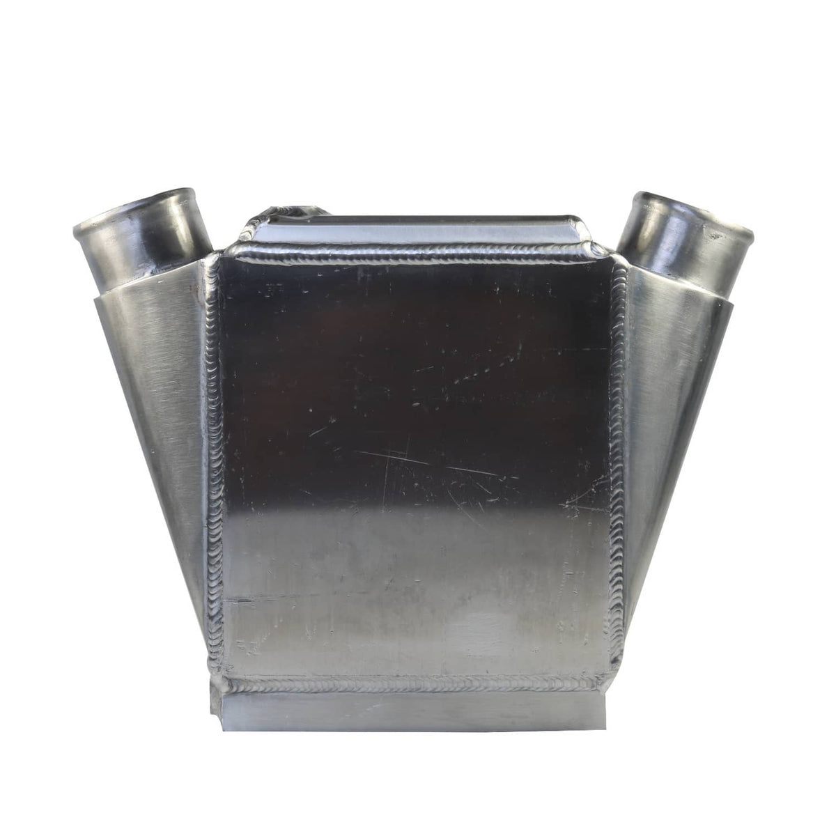 Aluminum intercooler heat exchanger with top and side end ports
