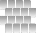Set of silver rectangular metal plates with rounded corners