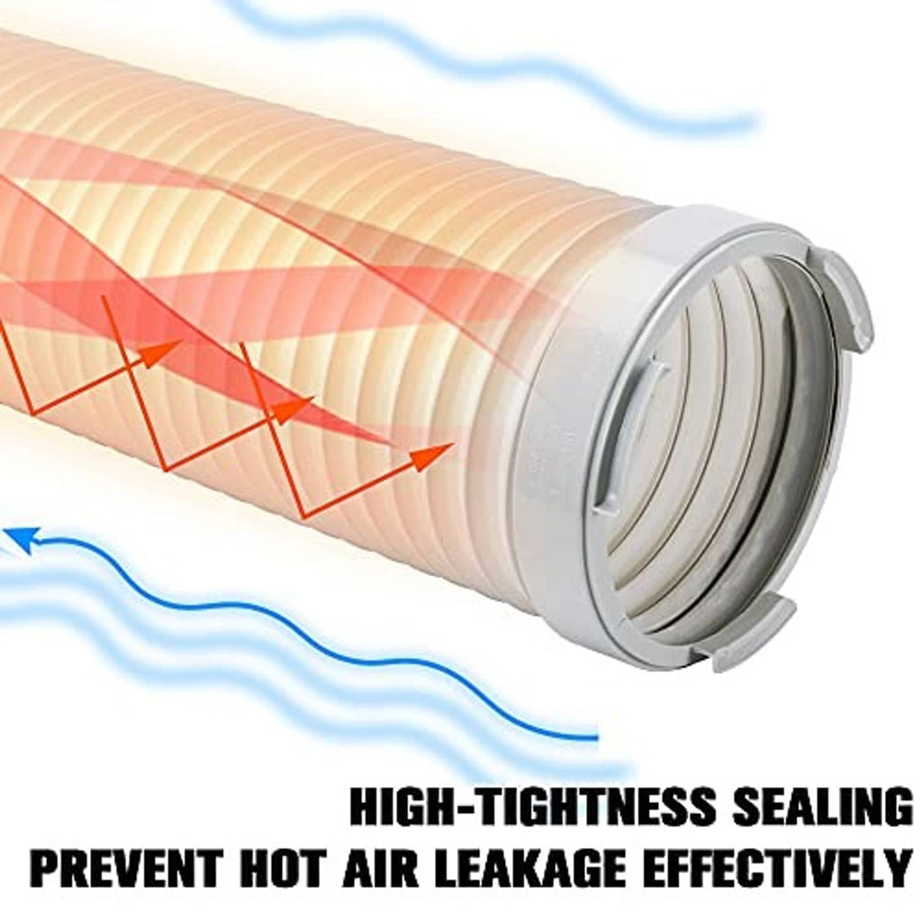 Sealed AC exhaust hose connection using coupler ring to reduce hot air leakage