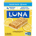 LUNA LemonZest organic oat protein snack bars, 12-pack, gluten-free
