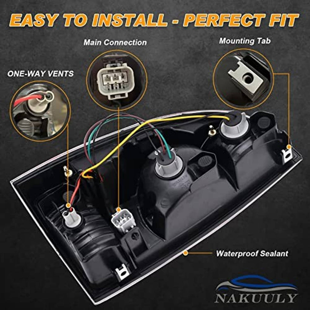 Tail light lamp assembly interior with wiring connectors and mounting tabs