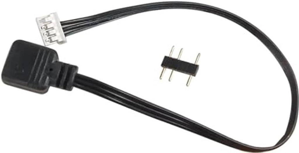Fan adapter cable with black 6-pin plug and two 3-pin header connectors