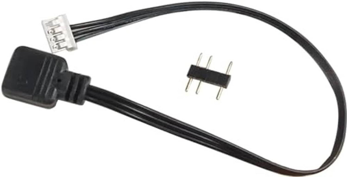 Fan adapter cable with black 6-pin plug and two 3-pin header connectors