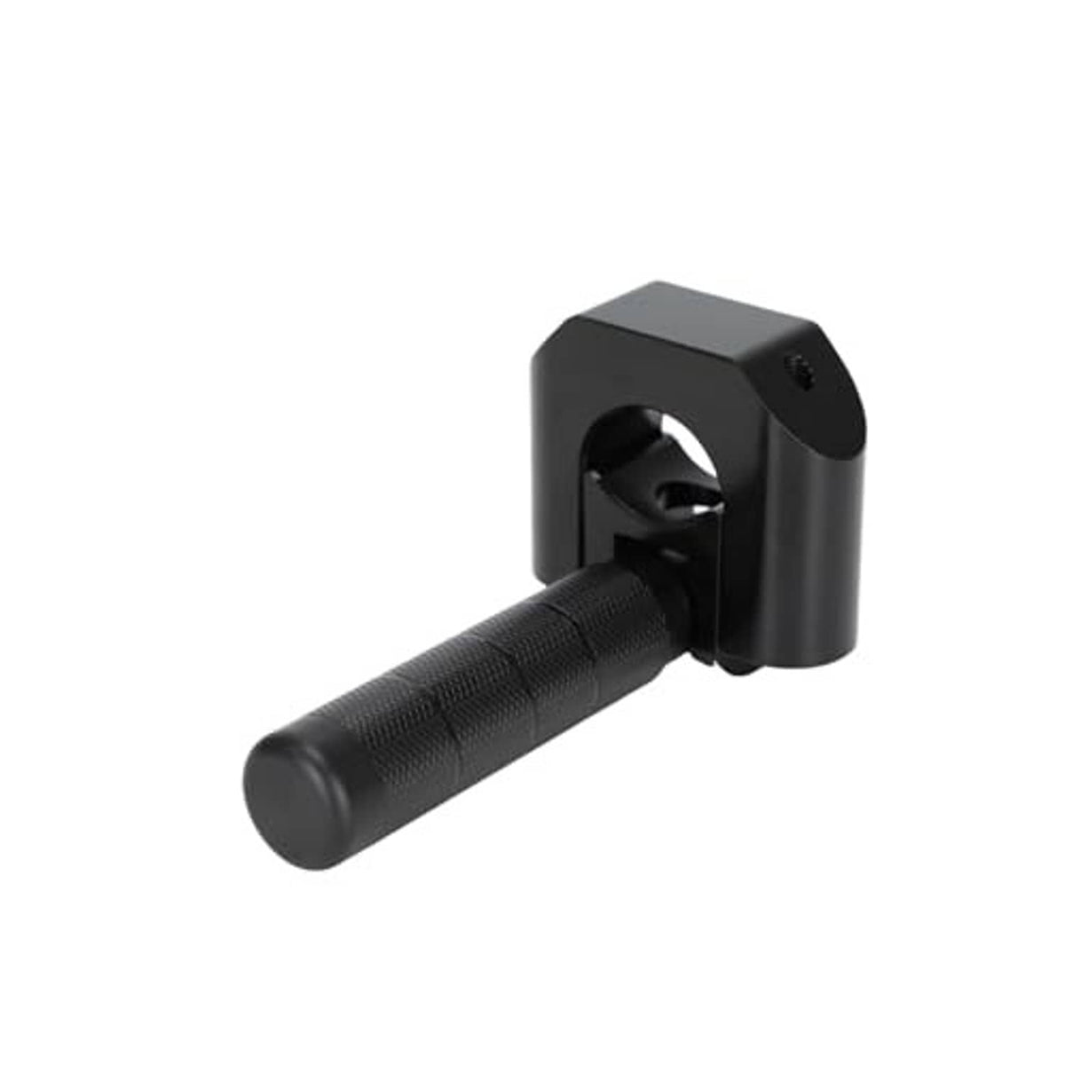 Single black textured motorcycle footpeg with squared mount bracket