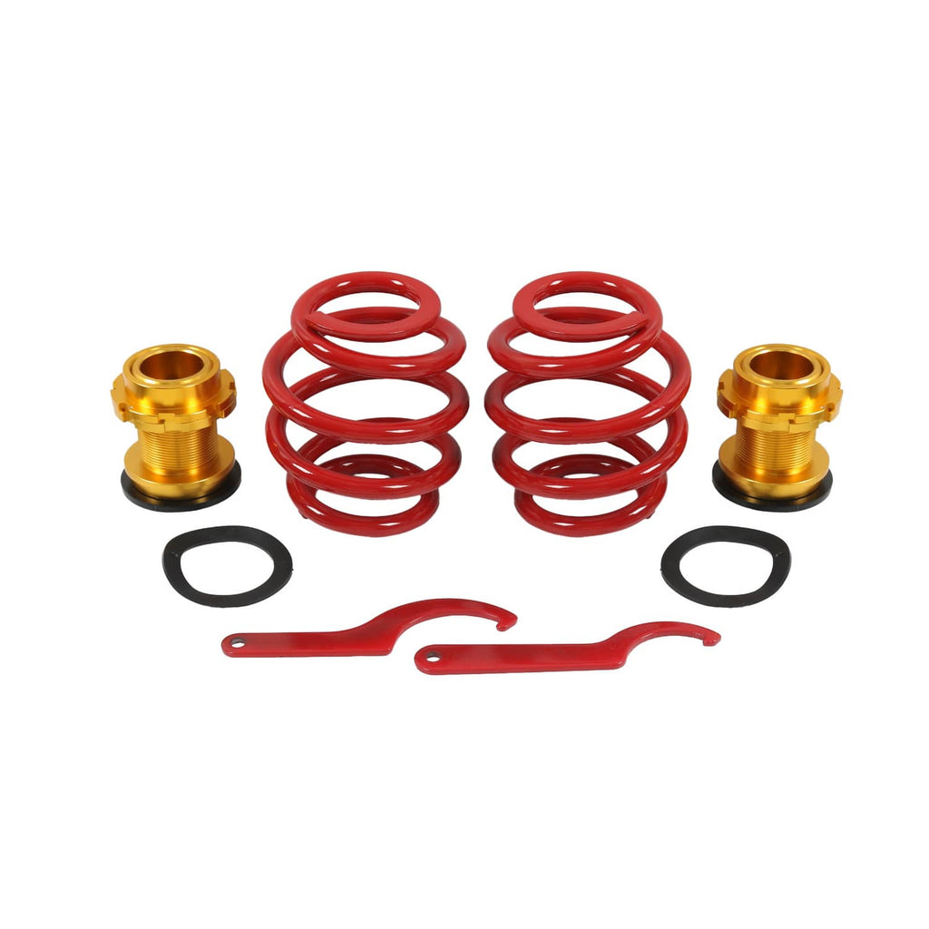 Coil spring kit set: red coil springs with black rubber seals and gold caps